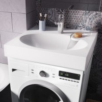 KICLASIF/00 Claro Раковина на пральну машину, з литого (штучного) каменю 60х60 з мильницею + сифон т PAA фото 1