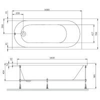 W94A-160-070W-A1  X-Joy  Ванна акрилова spirit 160x70,  біла (1 сорт) AM.PM фото 1