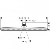24530000 HG Raindance Alive Q Верхній душ 210/340 1jet, хром (1 сорт) HANSGROHE фото 1