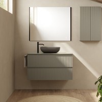 131767+ 127435  Тумба VORA 80 2  ящ,  зі стільницею, SAND MATT (1 сорт) ROYO