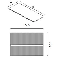 131767+ 127435  Тумба VORA 80 2  ящ,  зі стільницею, SAND MATT (1 сорт) ROYO фото 2