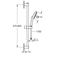 267482433 Tempesta Cube 110 Душовий гарнітур, 2 режими струменю, чорний матовий (1 сорт) Grohe фото 3