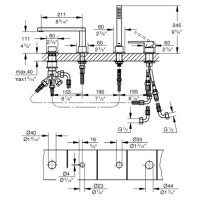 29307003 PLUS Одноважільний змішувач д/ванни на 4 отвори, хром (1 сорт) Grohe фото 1