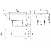 111600010001 Mod.361-1 Saniform Plus Ванна 150x70 (1 сорт) Kaldewei фото 2
