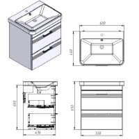 454060E Urbanis Тумба 60 см з раковиною та чорними ручками, смарагдова (1 сорт) Devit фото 6