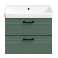 454060E Urbanis Тумба 60 см з раковиною та чорними ручками, смарагдова (1 сорт) Devit фото 4