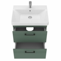 454060E Urbanis Тумба 60 см з раковиною та чорними ручками, смарагдова (1 сорт) Devit фото 3