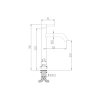 550536N Flow Змішувач д/раковини, високий, brushed nickel (1 сорт) Devit
