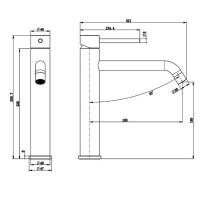 550533N Flow Змішувач д/раковини, високий, brushed nickel (1 сорт) Devit фото 2