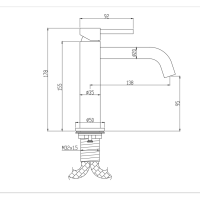 550547B Flow Змішувач д/раковини, чорний матовий (1 сорт) Devit фото 1