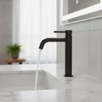 550536B Flow Змішувач д/раковини, високий, чорний матовий (1 сорт) Devit фото 2