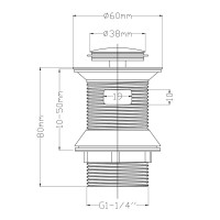 550549C Донний клапан без накладки, хром (1 сорт) Devit фото 1