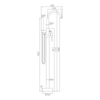 550538C Flow Змішувач для ванни з підлоги, хром (1 сорт) Devit фото 1