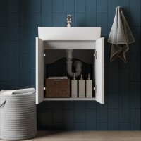 484050W Flow Тумба 50 з умивальником та ручками, білий матовий (1 сорт) Devit фото 8