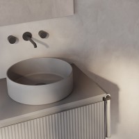 131767+ 127435  Тумба VORA 80 2  ящ,  зі стільницею, SAND MATT (1 сорт) ROYO фото 4