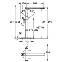 23846003 PLUS Змішувач для ванни підлогового монтажу з ручним душем, хром (1 сорт) Grohe фото 1