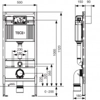 9400405 Комплект TECEbase (модуль+панель змиву TECEambia хром глянцевий+кріплення+прокладка), 1120мм Tece фото 1