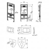 9400405 Комплект TECEbase (модуль+панель змиву TECEambia хром глянцевий+кріплення+прокладка), 1120мм Tece фото 2