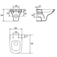 СЕТ 548 Унітаз підвісний Carina NEW з кришкою дюропл. SOFT CLOSE (1 сорт) CERSANIT-С Україна фото 4