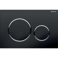 115.882.KM.1  Sigma20 round Клавіша змиву, панель та клавіши чорний глянець, декоративна окантовка к Geberit