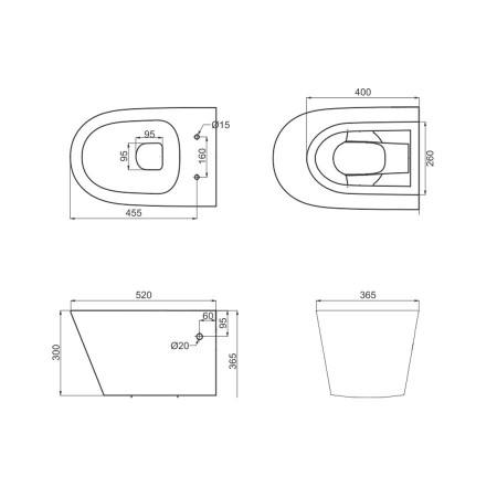 8320020 TOPIC Унітаз підвісний без обідка + супертонка кришка soft close (2уп) (1 сорт) Primera