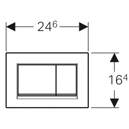 115.883.KM.1 Sigma20 (ex Sigma30) square Клавіша змиву, панель та клавіши чорний глянець, декоративн Geberit