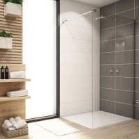 STR4PA61005007  WALK-IN EASY Душова фіксована перегородка 1000*2000, скло 6 мм,  прозоре, профіль хр Ronal фото 1