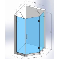 SE0240 ART 3.0 Душова кабіна, п'ятикутна, розпашна, 1000*1000, без піддона, скло прозоре, хром (1 со Devit фото 7