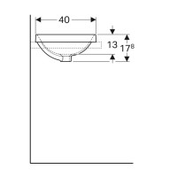 500.737.01.2 VariForm Умивальник прямокутний, 55х40см, що вбуд.в стільницю, без отв. під змішувач, з Geberit фото 5