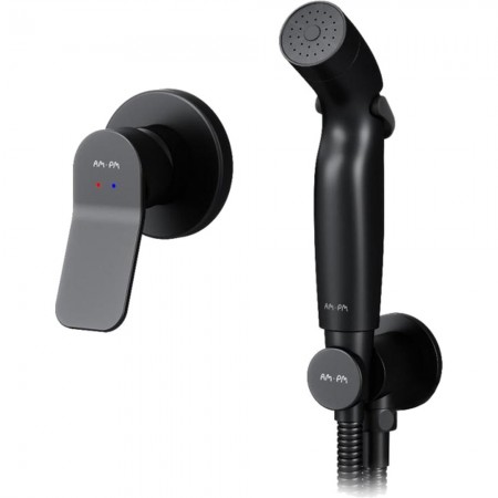 F40H85A22 X-Joy, гігієнічний набір для прихованого монтажу зі змішувачем для душу, чорний мат (1 сор AM.PM