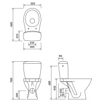 K681-063 Компакт 908 KASKADA NEW 011 3/6L кришка поліпр, гор.злив, нижній підвід, білий глянець (1 с CERSANIT-С Україна фото 2