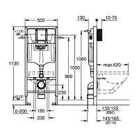 39418000 SOLIDO Комплект 5-в-1 Унітаз підвісний безобідковий з кришкою Soft close + інсталяція Rapid Grohe фото 2