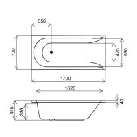 W72A-170-070W-A2 Ванна акрилова spirit 170x70, без зливу/переливу,без ніжок, біла (1 сорт) AM.PM фото 4