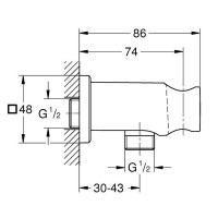26659DC0 Rainshower Підключення душового шлангу з тримачем, Supersteel (1 сорт) Grohe фото 3