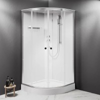 W94C-401-100MT X-Joy кабіна душова  100x100, 1/4 кола,  профіль мат.хром, скло прозоре (1 сорт) AM.PM фото 7