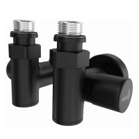 4.0.0501.56.BP Кран кутовий під ТЕН, Чорний мат (4.0.0500.55.BM) (1 сорт) Mario