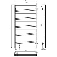 ST5001000EBS STYLE Рушникосушарка електрична П11 500х1000 з чорної сталі, колір чорний матовий (1 со Devit
