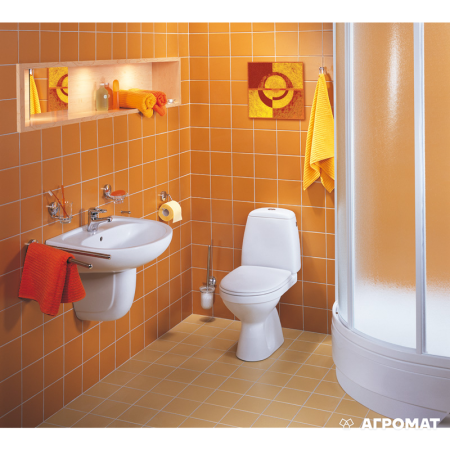 S79218-00U SOLO Унітаз-компакт підлоговий г/в, в комплекті з сидінням поліпропілен та дворежимною ар KOLO