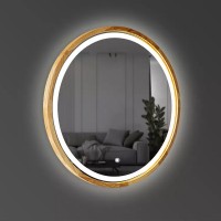 Perfection Slim Дзеркало з підсвіткою LED дуб натуральний 650мм (аурна,фронтальна,сенсорна) (1 сорт) Luxury Wood фото 3