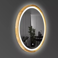 Perfection Slim Дзеркало з підсвіткою LED дуб натуральний 650мм (аурна,фронтальна,сенсорна) (1 сорт) Luxury Wood фото 4