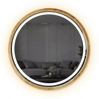 Perfection Slim Дзеркало з підсвіткою LED дуб натуральний 650мм (аурна,фронтальна,сенсорна) (1 сорт) Luxury Wood фото 1