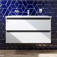 M85-FHX1002-WC1002WG38 X-Joy, База з раковиною, підвісна, 100 см, 2 ящика, білий глянець (1 сорт) AM.PM фото 3