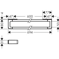 42832330 AXM Universal Поручень/Тримач рушника-60, Polished Black Chrome (1 сорт) Axor фото 1