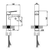 11210010 FRAME Змішувач для раковини, хром (1 сорт) Primera