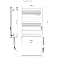 6.1.0402.06.WM Рушникосушка ел. HF Derby 770х530 білий мат, в комплекті з прих.підкл (1 сорт) Hygge Family фото 2