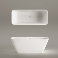 VAQUA/00 QUADRO Ванна окремостояча 159х70 см з литого (штучного) каменю, з інтегрованим сифоном, кол PAA фото 3