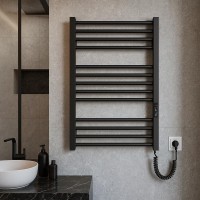 6.1.0402.06.BM Рушникосушка ел. HF Derby 770х530 чорний мат, в комплекті з прих.підкл (1 сорт) Hygge Family фото 5