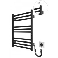 6.1.0300.06.BM Рушникосушка ел. HF Greenwich 570x430 чорний мат, в комплекті з прих.підкл (1 сорт) Hygge Family