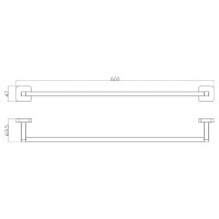 8735  Тримач для рушників CAPRI 60, хром (1 сорт) Аква Родос фото 1