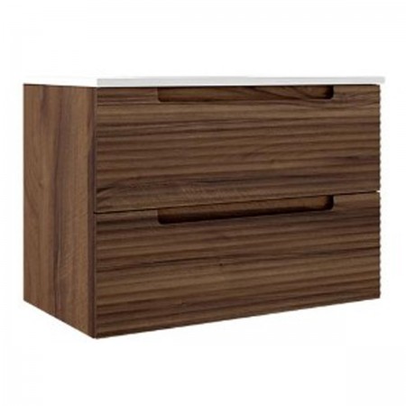 074817V ACQUA Тумба 80 з овальною раковиною, темний горіх (1 сорт) Devit